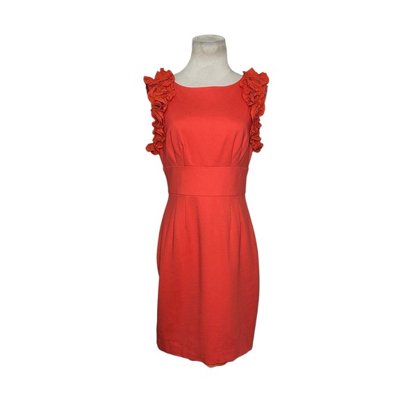 Trina Turk Orange Mina Ruffle Mini Dress Size Small - Picture 14 of 14